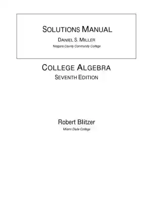 Solution Manual for College Algebra, 7th Edition