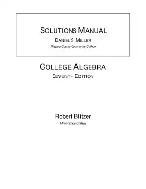 Solution Manual for College Algebra Essentials, 5th Edition