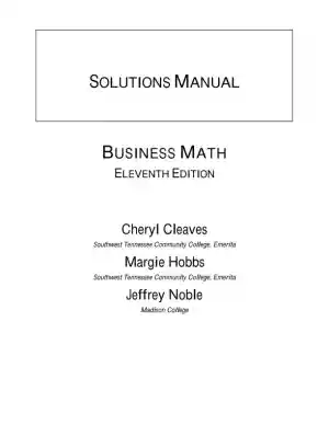 Solution Manual for Business Math, 11th Edition