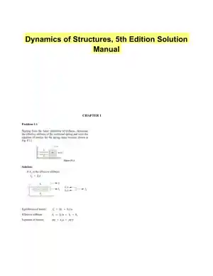 Dynamics of Structures, 5th Edition Solution Manual