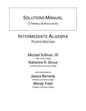 Solution Manual for Intermediate Algebra, 4th Edition