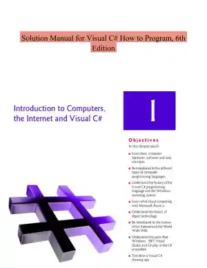 Solution Manual for Visual C# How to Program, 6th Edition
