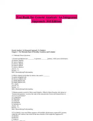 Test Bank for Genetic Analysis: An Integrated Approach, 3rd Edition