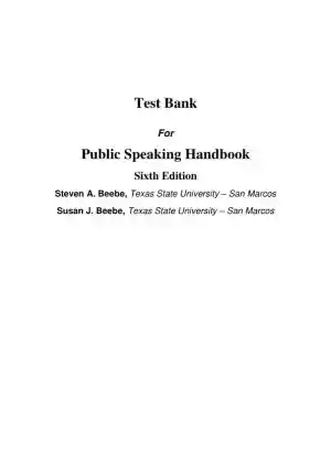 Test Bank for Public Speaking Handbook, 6th Edition