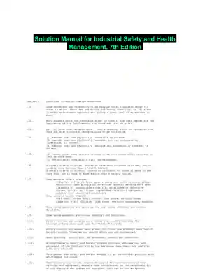 Solution Manual for Industrial Safety and Health Management, 7th Edition
