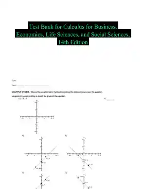 Test Bank for Calculus for Business, Economics, Life Sciences, and Social Sciences, 14th Edition