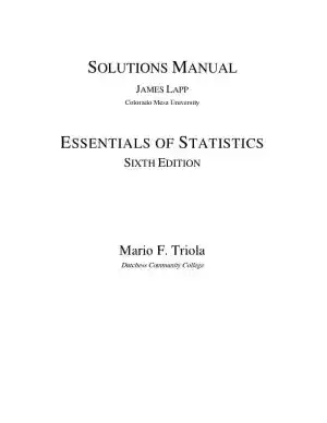 Solution Manual for Essentials of Statistics, 6th Edition