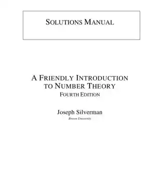 Solution Manual for A Friendly Introduction to Number Theory, 4th Edition