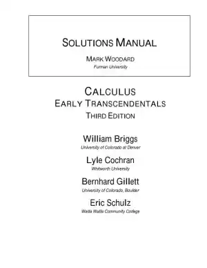 Solution Manual for Calculus Early Transcendentals, 3rd Edition