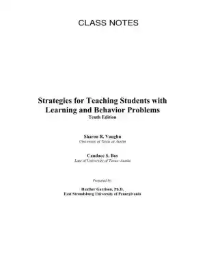 Lecture Notes For Strategies for Teaching Students with Learning and Behavior Problems, 10th Edition