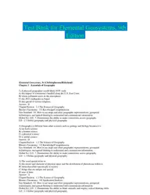 Test Bank for Elemental Geosystems, 9th Edition