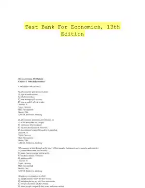 Test Bank For Economics, 13th Edition