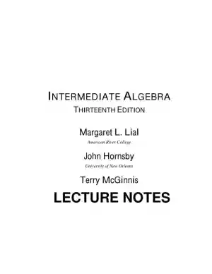 Revision Notes for Intermediate Algebra, 13th Edition