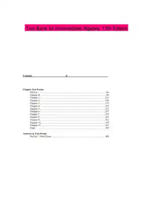 Test Bank for Intermediate Algebra, 13th Edition
