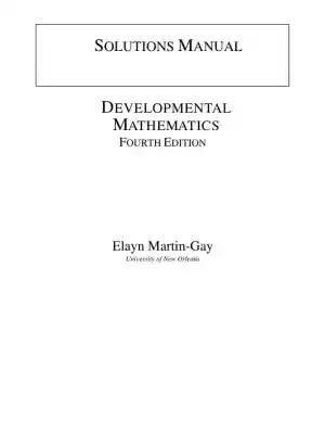 Solution Manual for Developmental Mathematics, 4th Edition