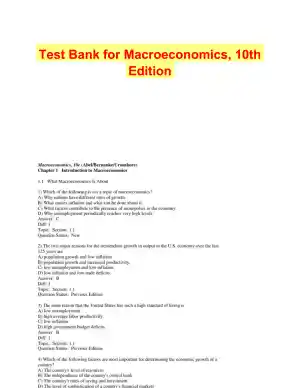 Test Bank for Macroeconomics, 10th Edition