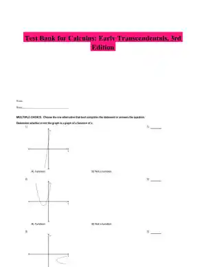 Test Bank for Calculus: Early Transcendentals, 3rd Edition