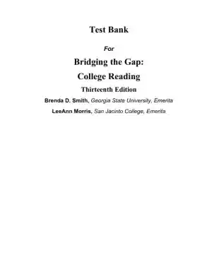 Test Bank for Bridging The Gap: College Reading, 13th Edition