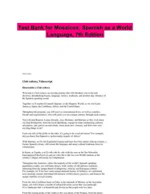 Test Bank for Mosaicos: Spanish as a World Language, 7th Edition