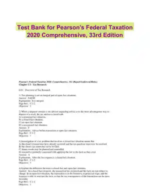 Test Bank for Pearson's Federal Taxation 2020 Comprehensive, 33rd Edition