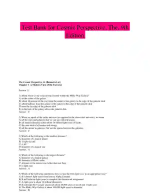 Test Bank for Cosmic Perspective, The, 9th Edition