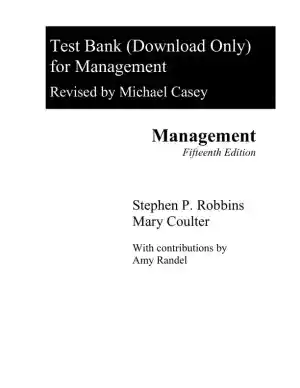 Test Bank for Management, 15th Edition