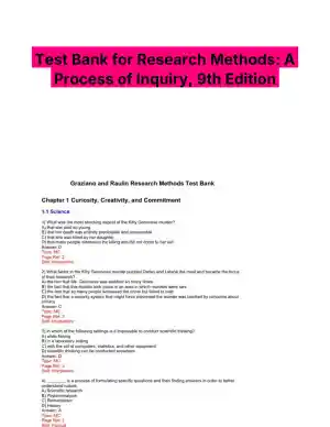 Test Bank for Research Methods: A Process of Inquiry, 9th Edition