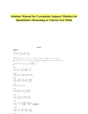 Solution Manual for Corequisite Support Modules for Quantitative Reasoning or Liberal Arts Math