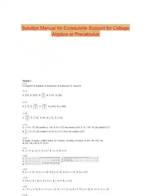 Solution Manual for Corequisite Support for College Algebra or Precalculus