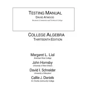 Test Bank for College Algebra, 13th Edition