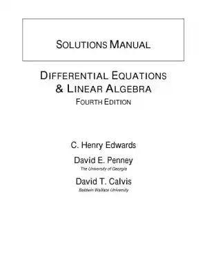 Solution Manual for Differential Equations and Linear Algebra, 4th Edition