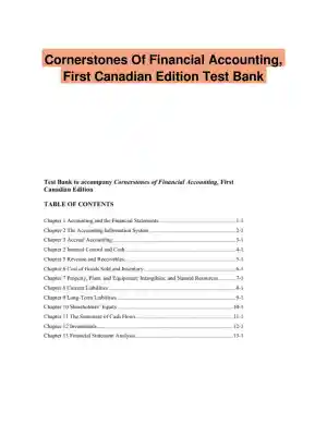 Cornerstones Of Financial Accounting, First Canadian Edition Test Bank
