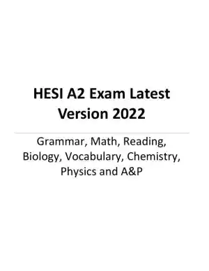 2022 HESI Vocabulary A2 Exam With Answers (50 Solved Questions)