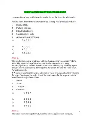 HESI Pharmacology Proctored Exam With Answers (16 Solved Questions)