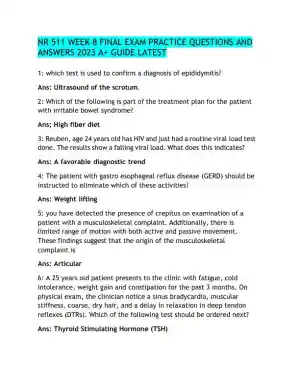 2023 NR511 Clinical Analysis Final Exam Week 8 With Answers (103 Solved Questions)