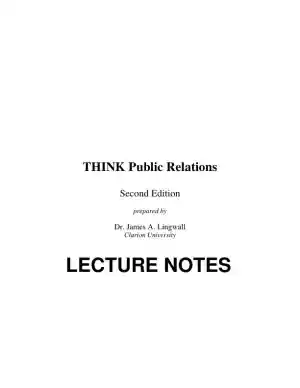 Revision Notes for THINK Public Relations, 2nd Edition