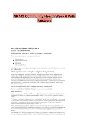 NR442 Community Health Week 6 With Answers (60 Solved Questions)