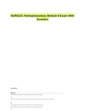 NURS231 Pathophysiology Module 8 Exam With Answers (26 Solved Questions)