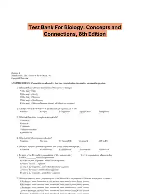 Test Bank For Biology: Concepts and Connections, 6th Edition