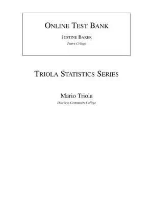 Test Bank for Elementary Statistics, 11th Edition