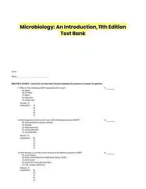 Microbiology: An Introduction, 11th Edition Test Bank