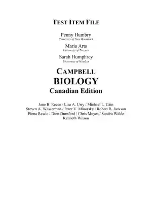 Test Bank For Campbell Biology, First Canadian Edition