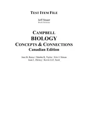 Test Bank for Campbell Biology: Concepts and Connections, First Canadian Edition