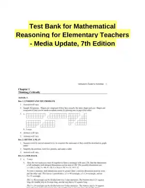 Test Bank for Mathematical Reasoning for Elementary Teachers - Media Update, 7th Edition