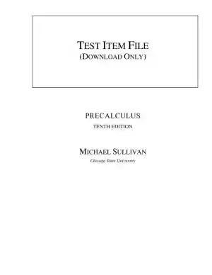 Test Bank for Precalculus , 10th Edition