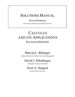 Solution Manual for Calculus and Its Applications, 11th Edition
