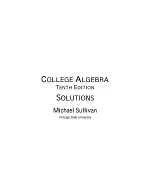 Solution Manual for College Algebra, 10th Edition