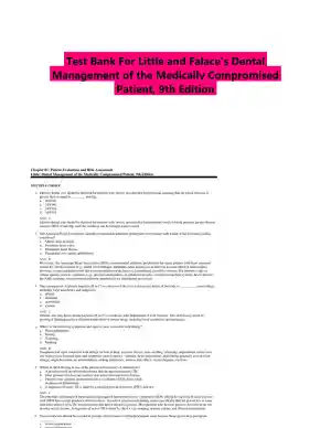 Test Bank For Little and Falace's Dental Management of the Medically Compromised Patient, 9th Edition