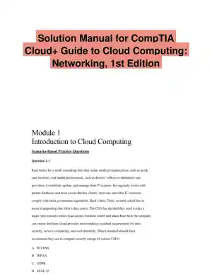 Solution Manual for CompTIA Cloud+ Guide to Cloud Computing: Networking, 1st Edition