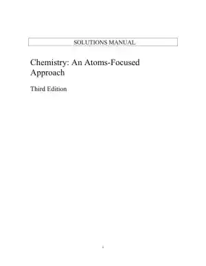 Solution Manual For Chemistry: An Atoms-Focused Approach, 3rd Edition
